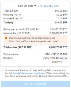 Swift Elite Trade Partners With Coinify To Make Buying Bitcoin Even Easier - Coinify 4 Transaction details 240x300